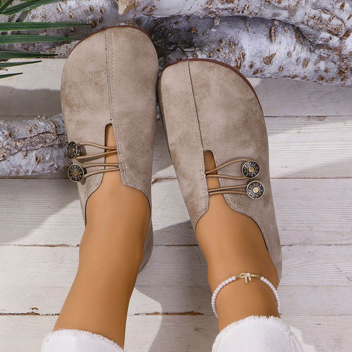 Sandales à enfiler à bout carré pour femme, chaussures plates et souples, tendance pour l'été - Droxev