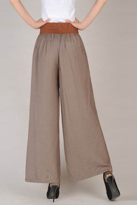 Pantalon ample en coton et lin pour femme - Droxev