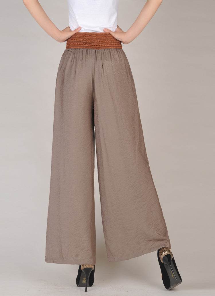 Pantalon ample en coton et lin pour femme - Droxev