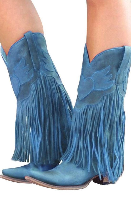 Bottes vintage à pampilles au-dessus du genou - Droxev