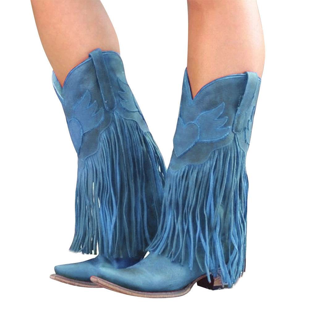 Bottes vintage à pampilles au-dessus du genou - Droxev
