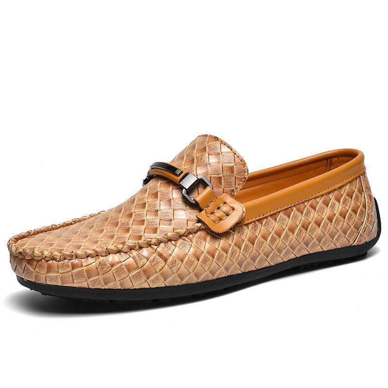 Chaussures décontractées en cuir à talon plat pour hommes - Droxev