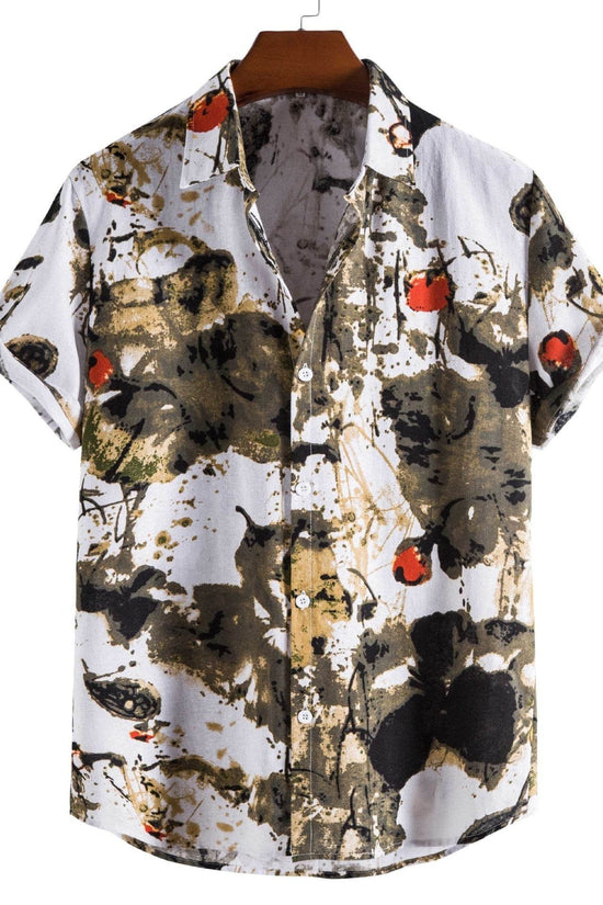 Chemise décontractée à manches courtes et revers pour homme - Droxev