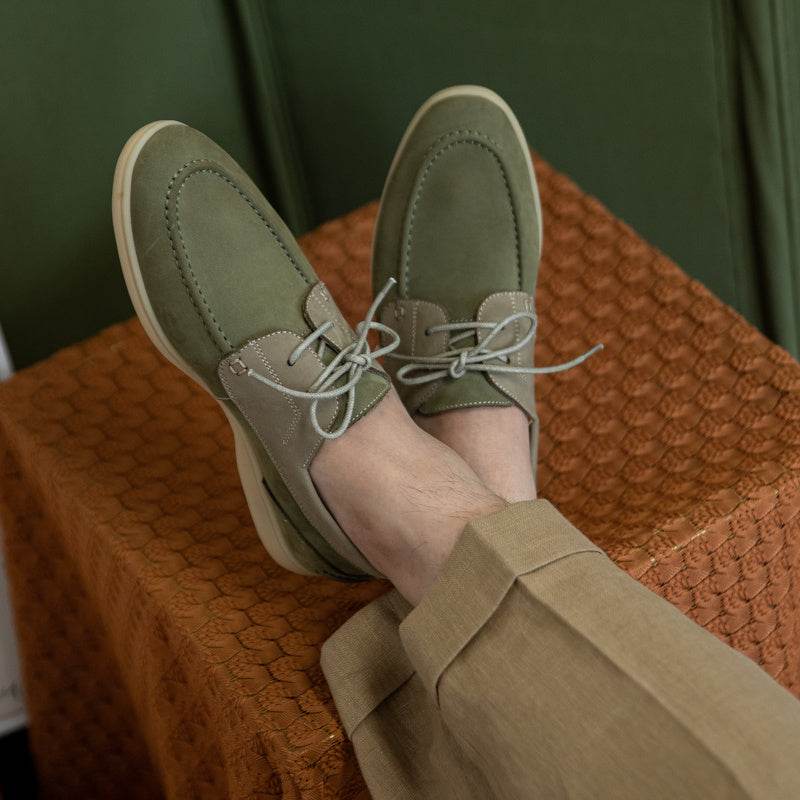 Chaussures de voile vintage à lacets en daim mercerisé - Droxev