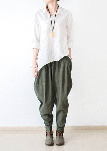 Pantalon en lin, sarouel pour femme - Droxev
