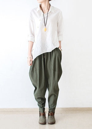 Pantalon en lin, sarouel pour femme