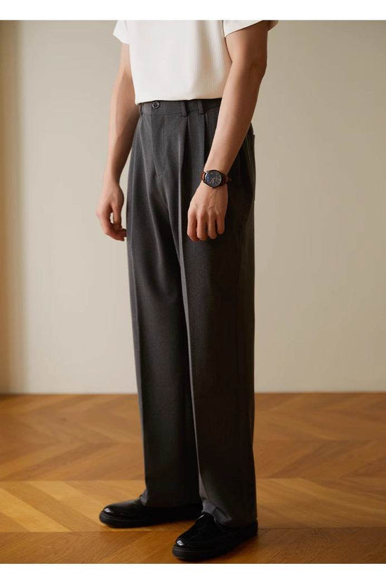 Pantalon décontracté drapé droit et élastique pour le travail - Droxev