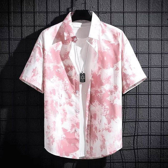Chemise d'été respirante en soie glacée imprimée haut de gamme pour homme - Droxev