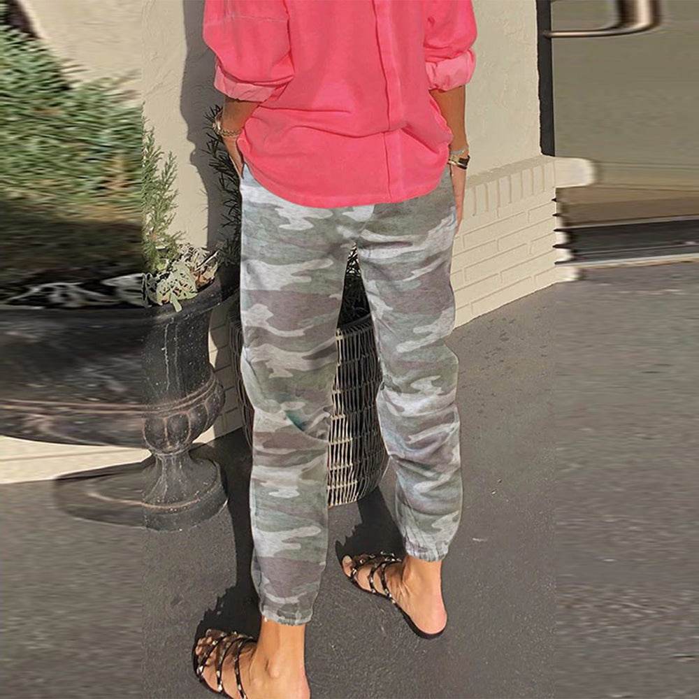 Pantalon décontracté camouflage pour femme - Droxev