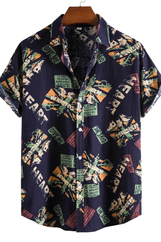 Chemise décontractée à manches courtes et revers pour homme - Droxev