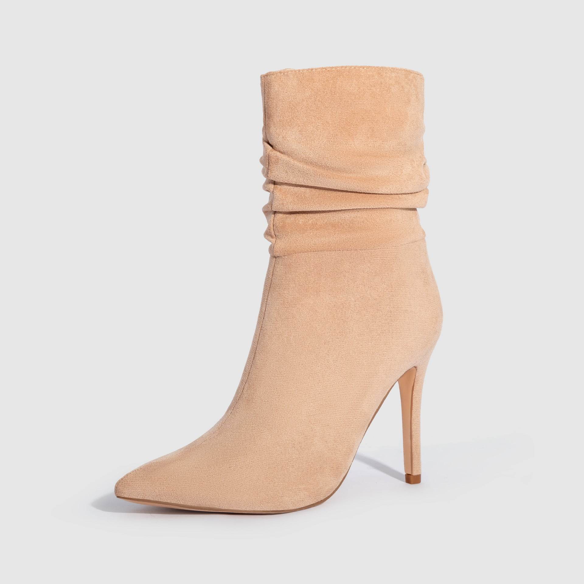 Bottes pointues à talons hauts en daim pour femmes - Droxev