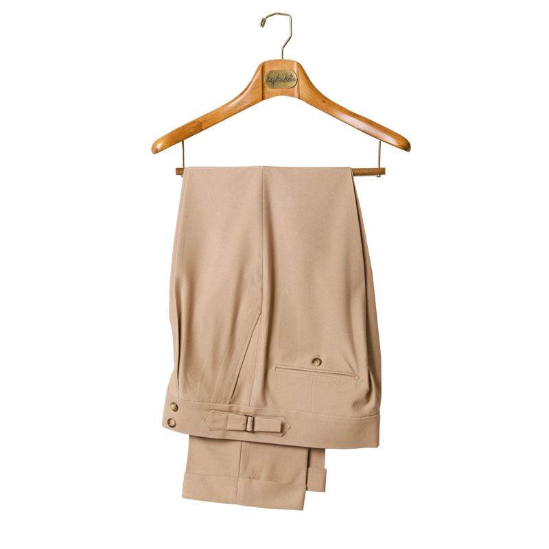 Pantalon blanc décontracté droit taille haute style rétro italien boutonné Paris - Droxev