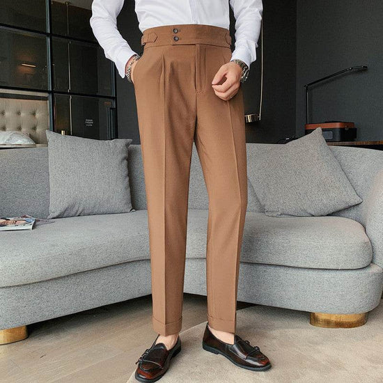 Pantalons pour hommes, nouveaux pantalons slim, couleur unie, petits pantalons droits - Droxev