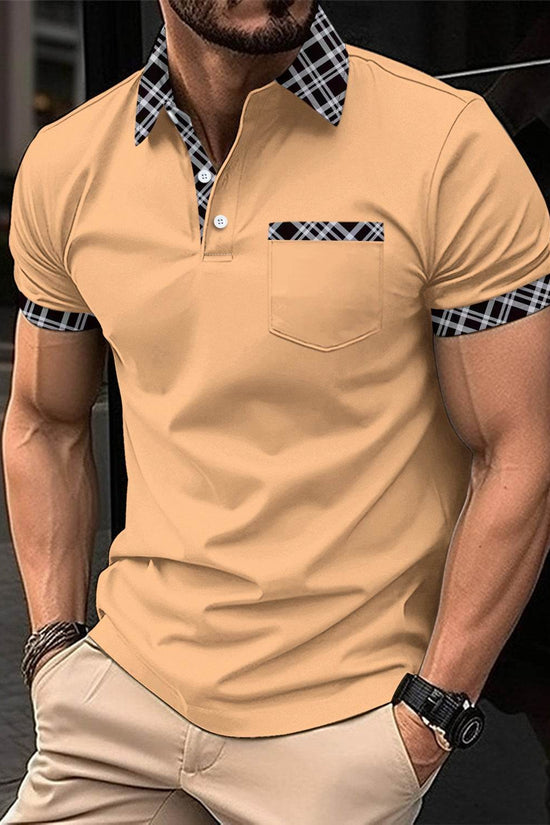Polos de sport à manches courtes à carreaux assortis aux couleurs européennes et américaines - Droxev