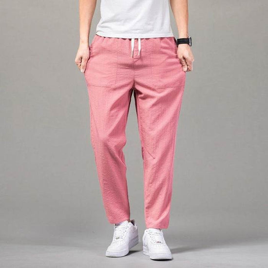 Pantalon fin de couleur unie pour homme, version épurée - Droxev