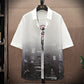 Chemise d'été en soie glacée fine, t-shirt à col ample, type d'engraissement, homme gros