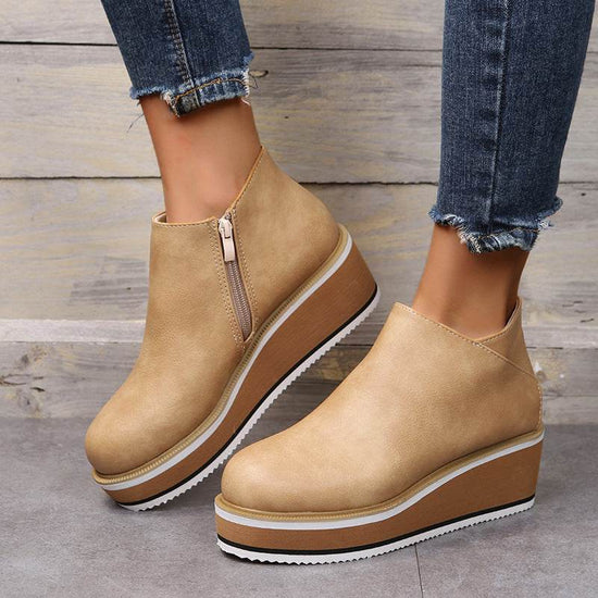 Bottines à talons épais pour femmes - Droxev