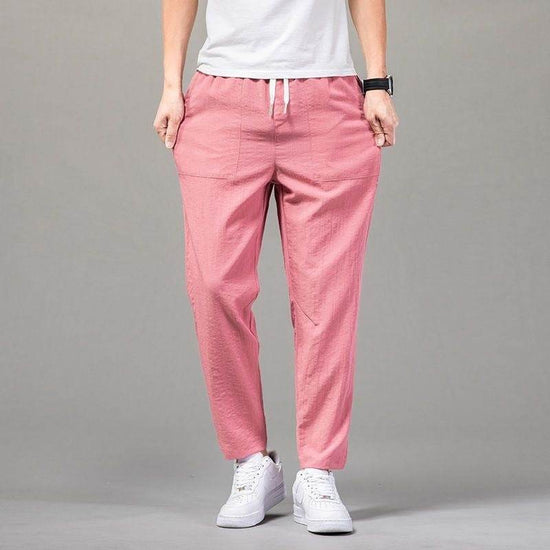 Pantalon fin de couleur unie pour homme, version épurée - Droxev
