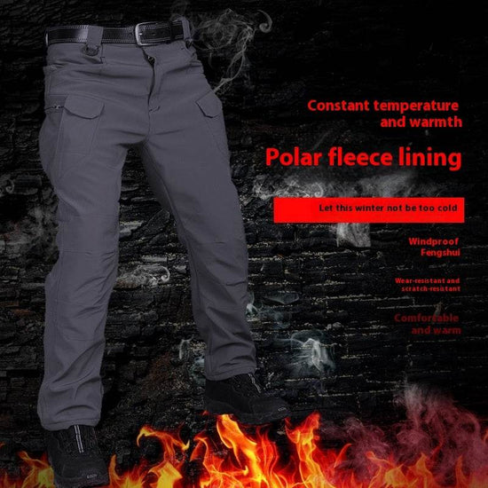 Pantalon tactique d'hiver pour homme, doublé polaire, imperméable, en peau de requin, softshell - Droxev