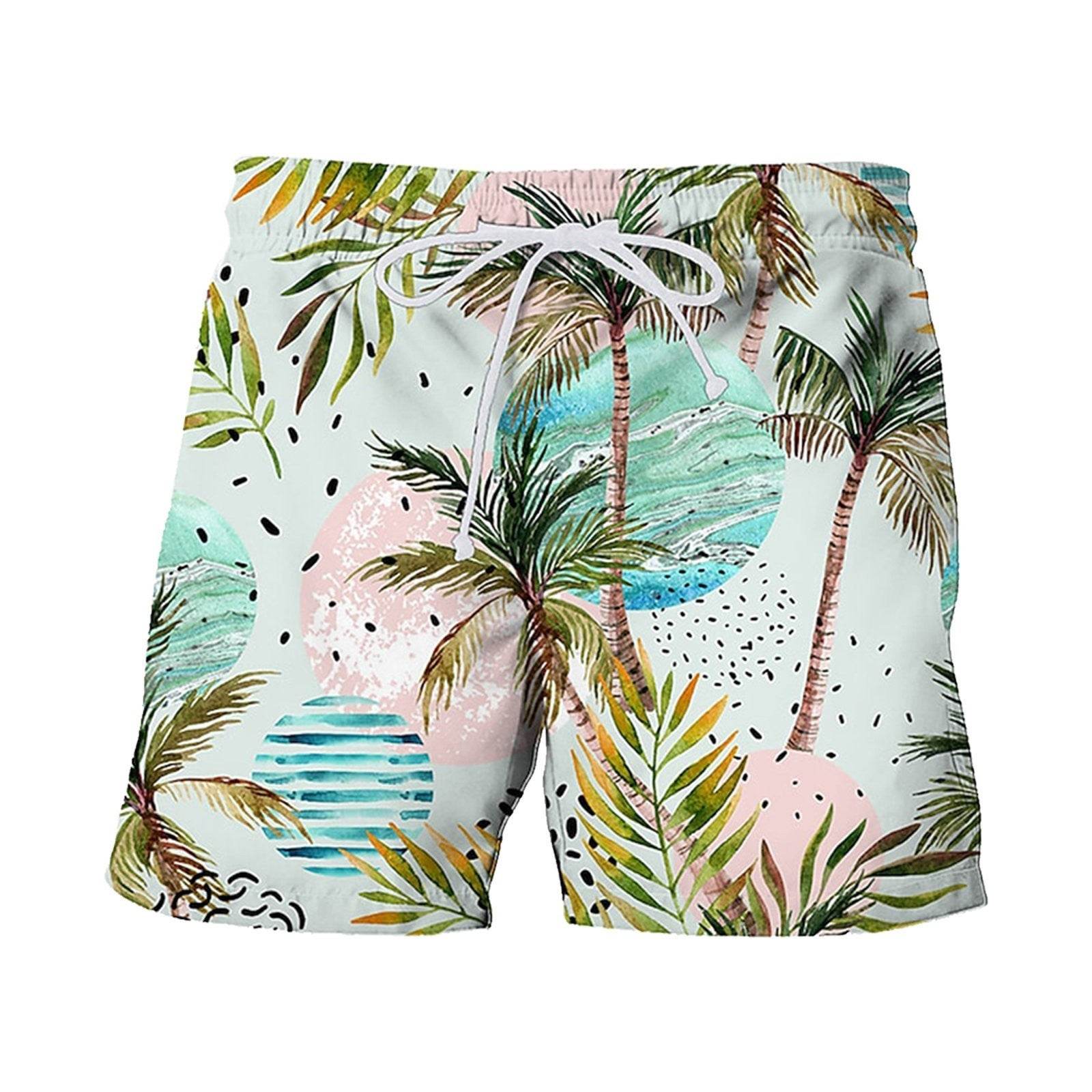 Pantalon de plage décontracté pour homme, imprimé numérique 3D, motif feuille de bananier japonais, été - Droxev