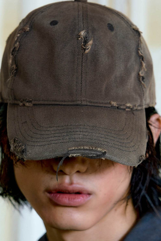 Casquette Style Usé – Taches de Rouille et de Saleté, Broderie Artistique - Droxev
