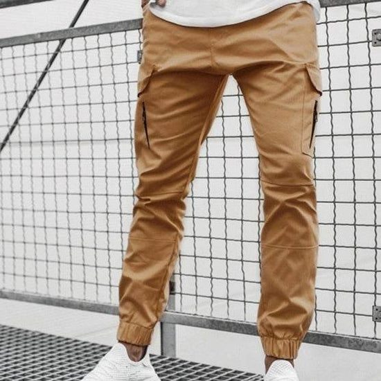 Pantalon long décontracté pour homme avec poches latérales zippées - Droxev