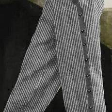 Pantalon décontracté en lin imprimé exquis - Droxev