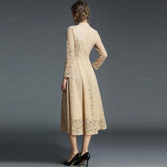 robe trapèze ample à simple boutonnage - Droxev