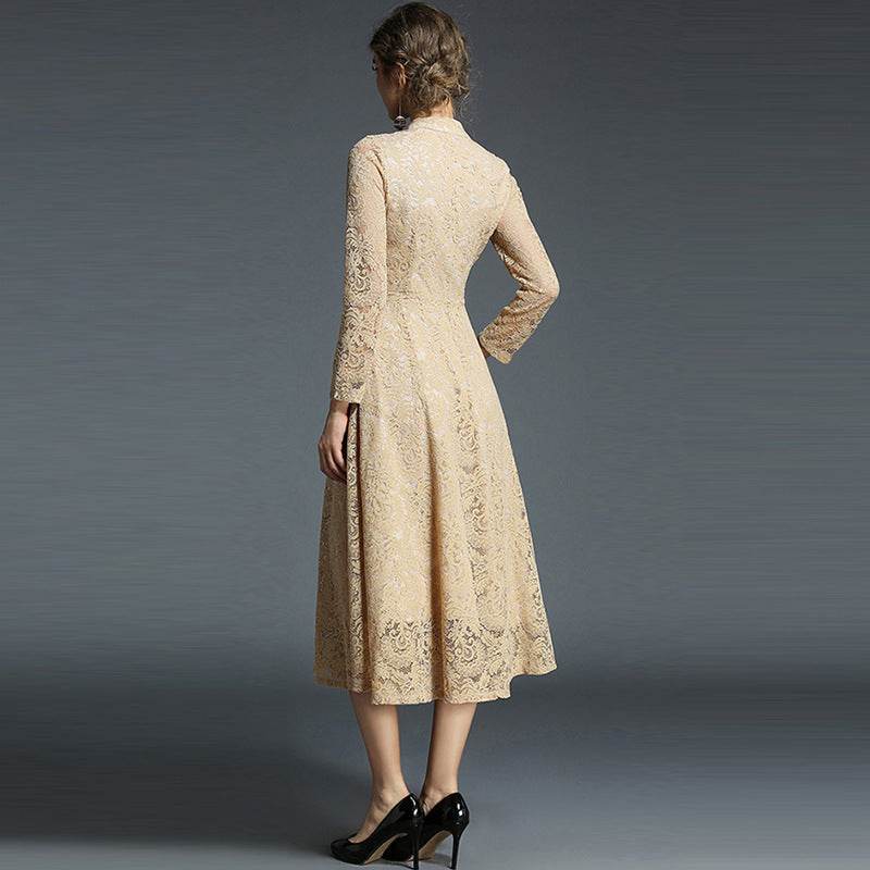 robe trapèze ample à simple boutonnage - Droxev
