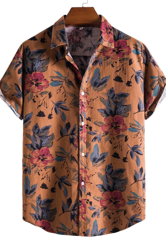 Chemise décontractée à manches courtes et revers pour homme - Droxev