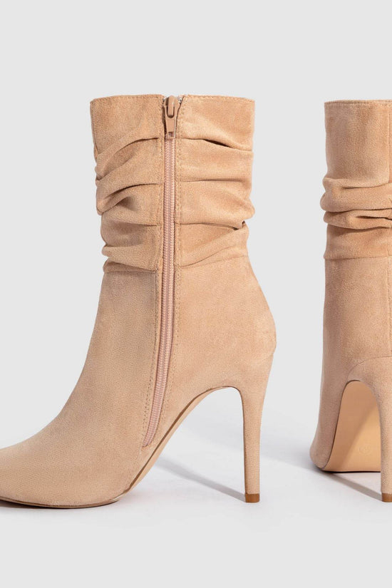 Bottes pointues à talons hauts en daim pour femmes - Droxev