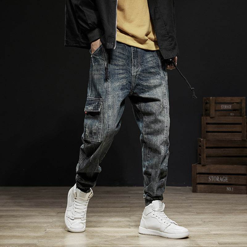 Salopette en jean ample de marque tendance, coupe droite - Droxev