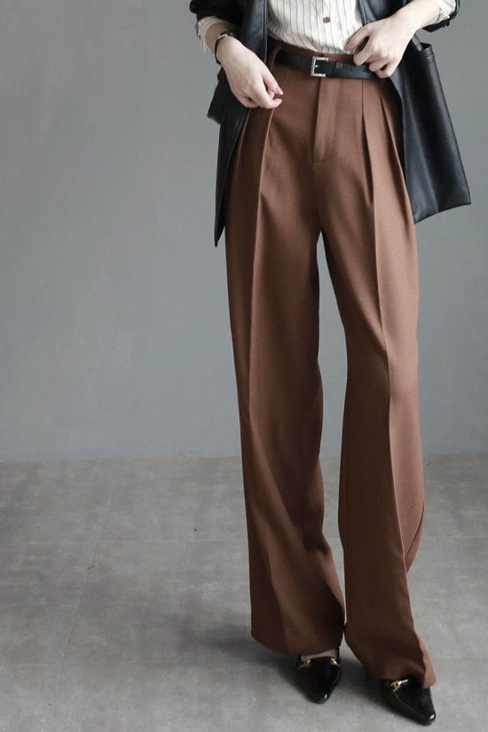 Pantalon de costume pour femme, pantalon slim à jambes larges - Droxev