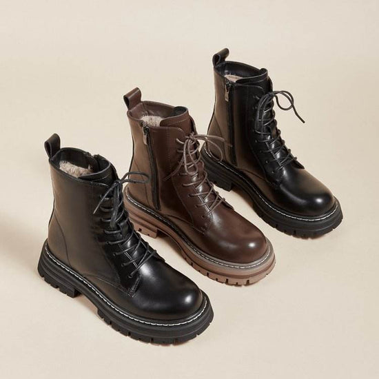 Bottines à plateforme style rétro britannique pour homme - Droxev