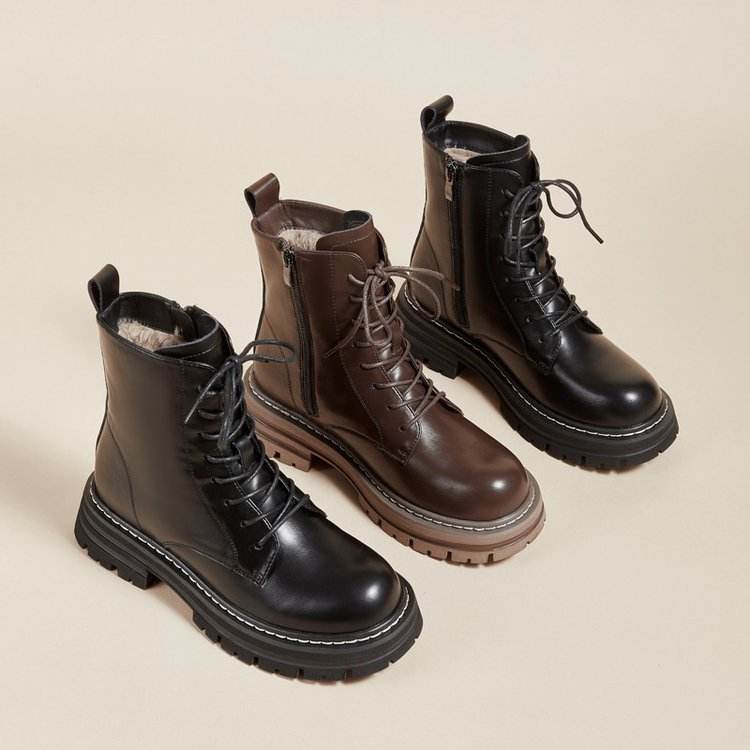 Bottines à plateforme style rétro britannique pour homme - Droxev