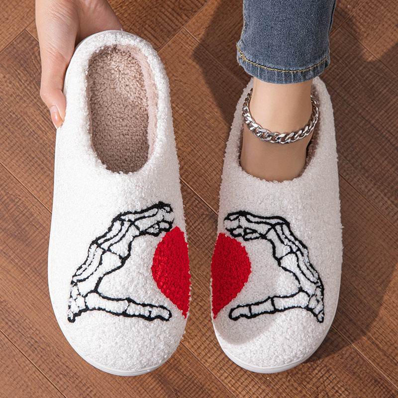 Chaussons de chambre à coucher en coton à semelle souple, chaussures chaudes d'hiver pour femmes et hommes - Droxev