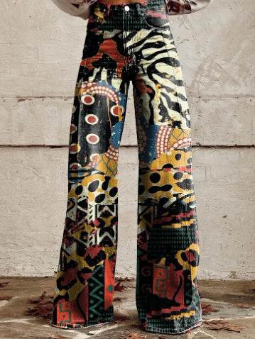 Pantalon large en faux denim fin - Droxev