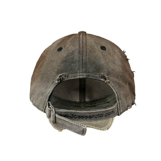 Casquette Style Usé – Taches de Rouille et de Saleté, Broderie Artistique - Droxev