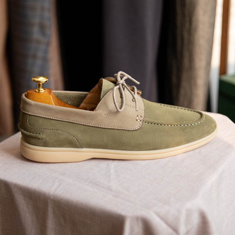Chaussures de voile vintage à lacets en daim mercerisé - Droxev