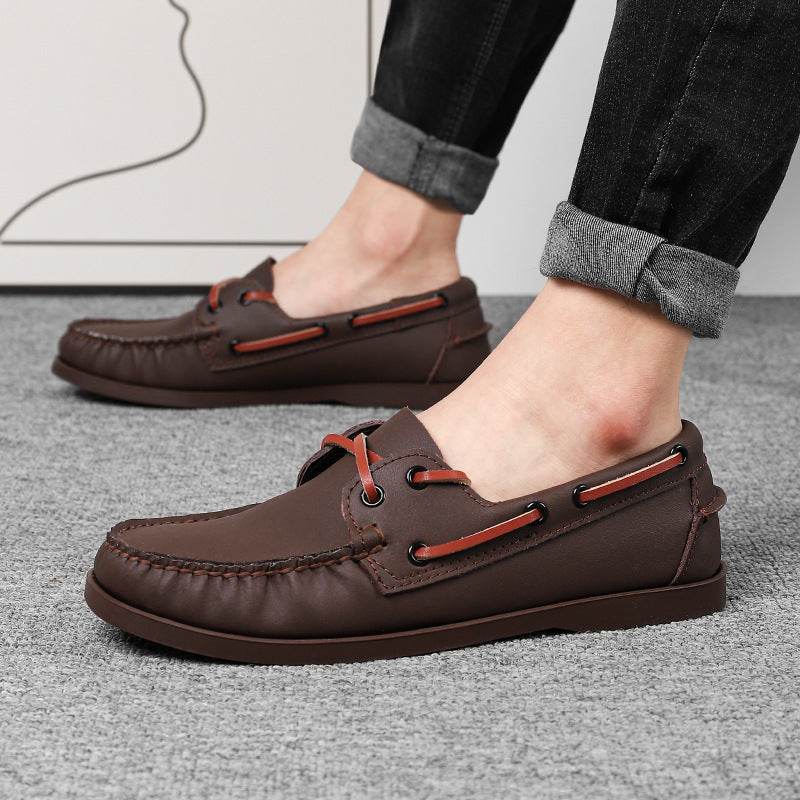 Chaussures décontractées en cuir grande taille pour hommes - Droxev