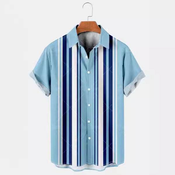 Chemise hawaïenne décontractée imprimée en 3D pour homme, tenue de vacances en bord de mer - Droxev