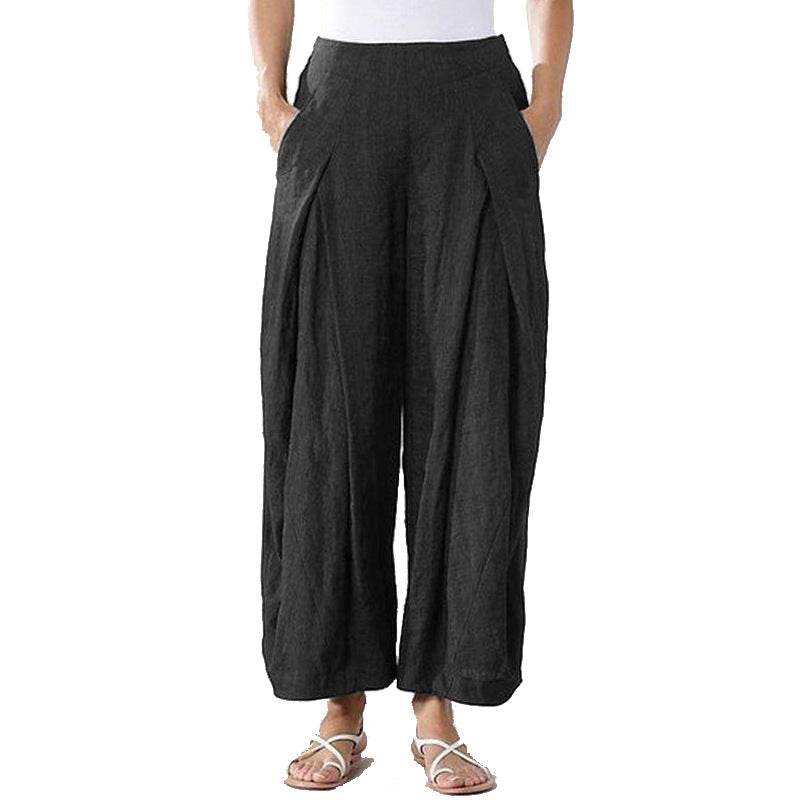 Pantalon décontracté à jambes larges et à jambes droites - Droxev