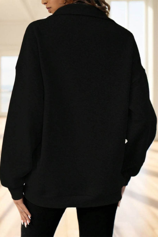 Sweat à capuche à col montant et demi-zip - Droxev