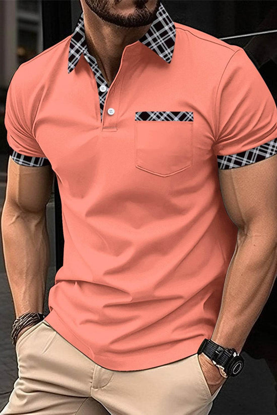 Polos de sport à manches courtes à carreaux assortis aux couleurs européennes et américaines - Droxev