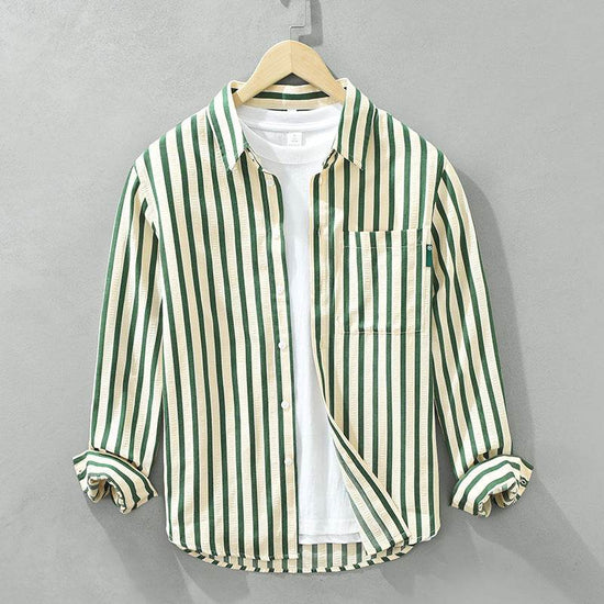 Chemise ample à manches longues et rayures verticales - Droxev