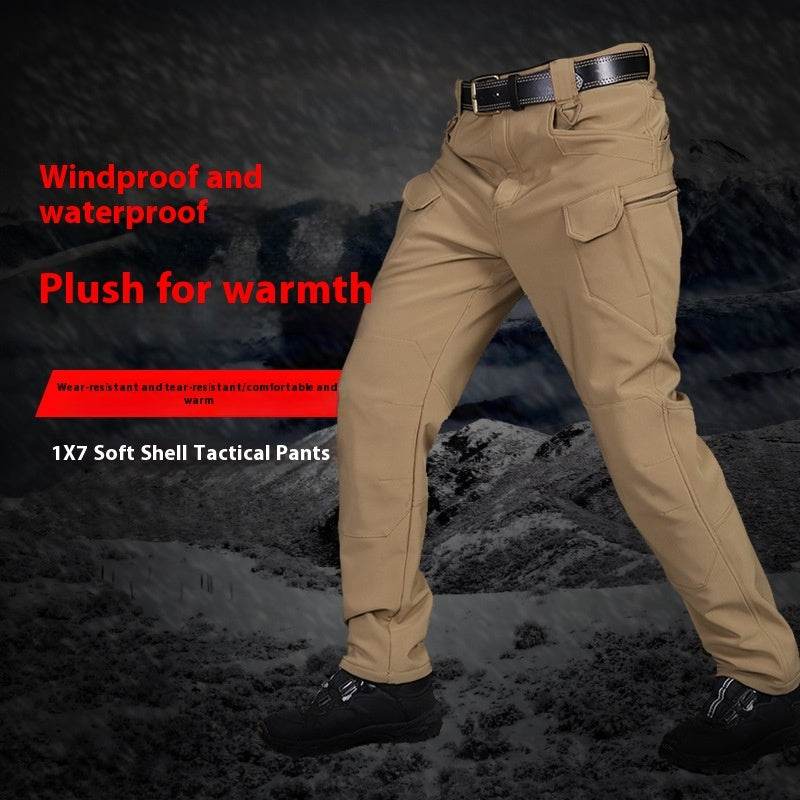 Pantalon tactique d'hiver pour homme, doublé polaire, imperméable, en peau de requin, softshell - Droxev