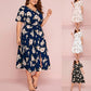 Robe Femme Imprimée Fleurie Col V Été