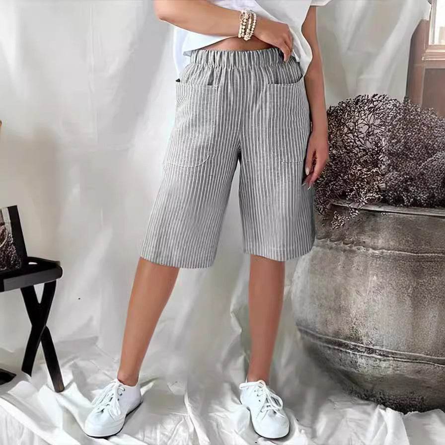 Pantalon de plage décontracté à cordon de serrage et poches en seersucker pour homme Cross-Border - Droxev