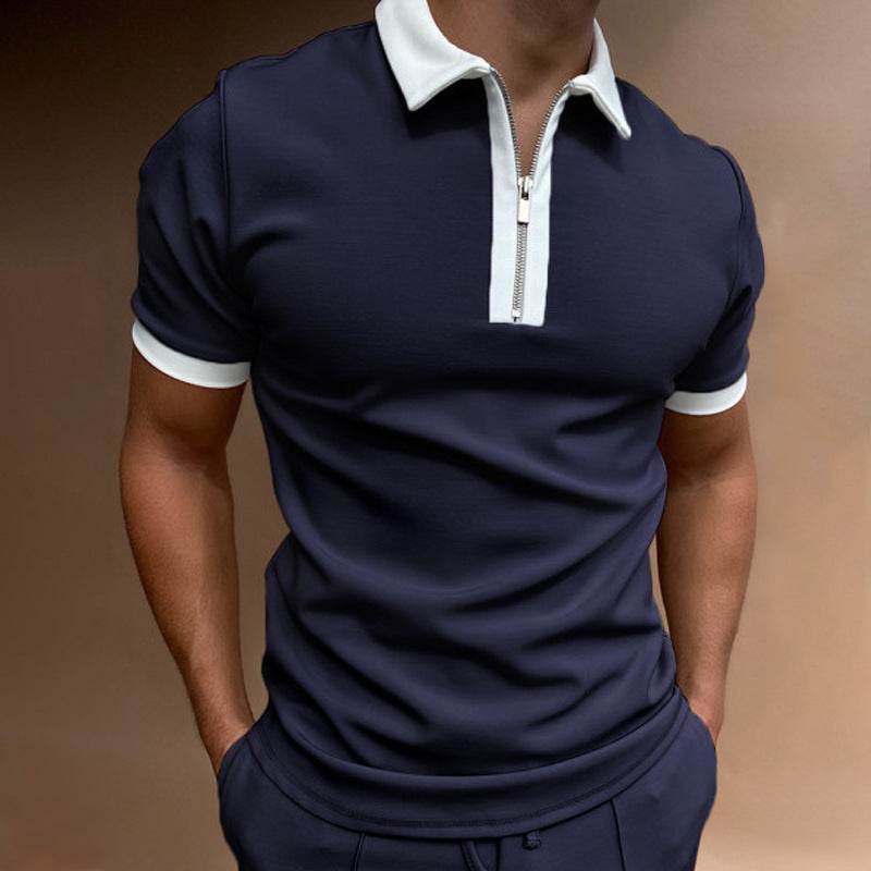 Polo homme uni, chemise à manches courtes, chemise d'été, vêtements pour hommes - Droxev