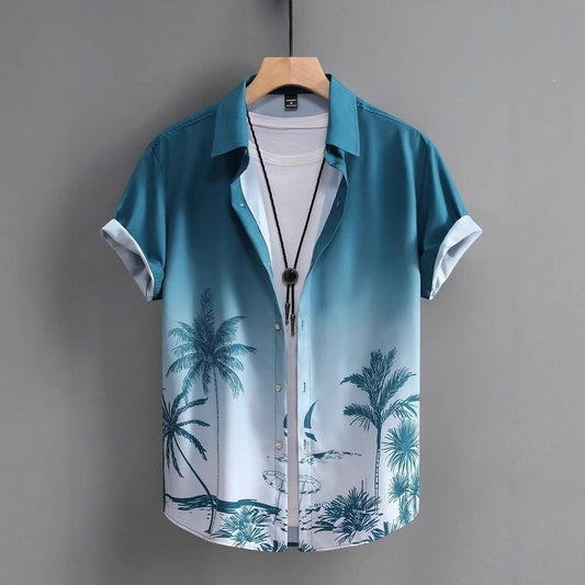 Chemise homme à imprimé floral hawaïen, en promotion